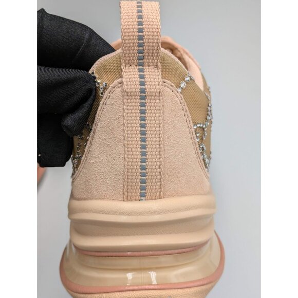 Gucci Tela Retino Mesh Crystal Suede GG Monogram Run Sneakers Light Powder Skin - Picture 11 of 14